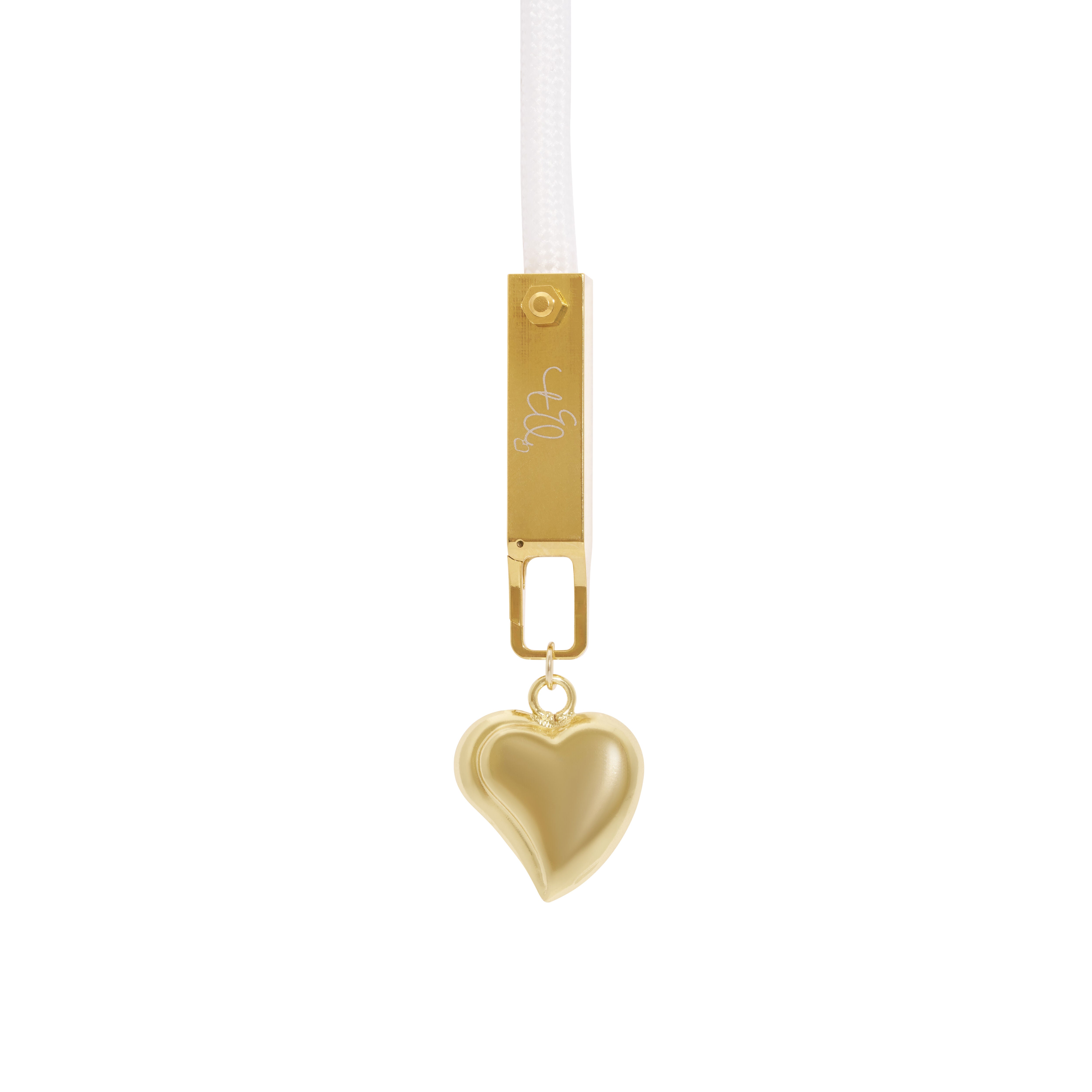 Heart Charm Bubble Curved - Gold