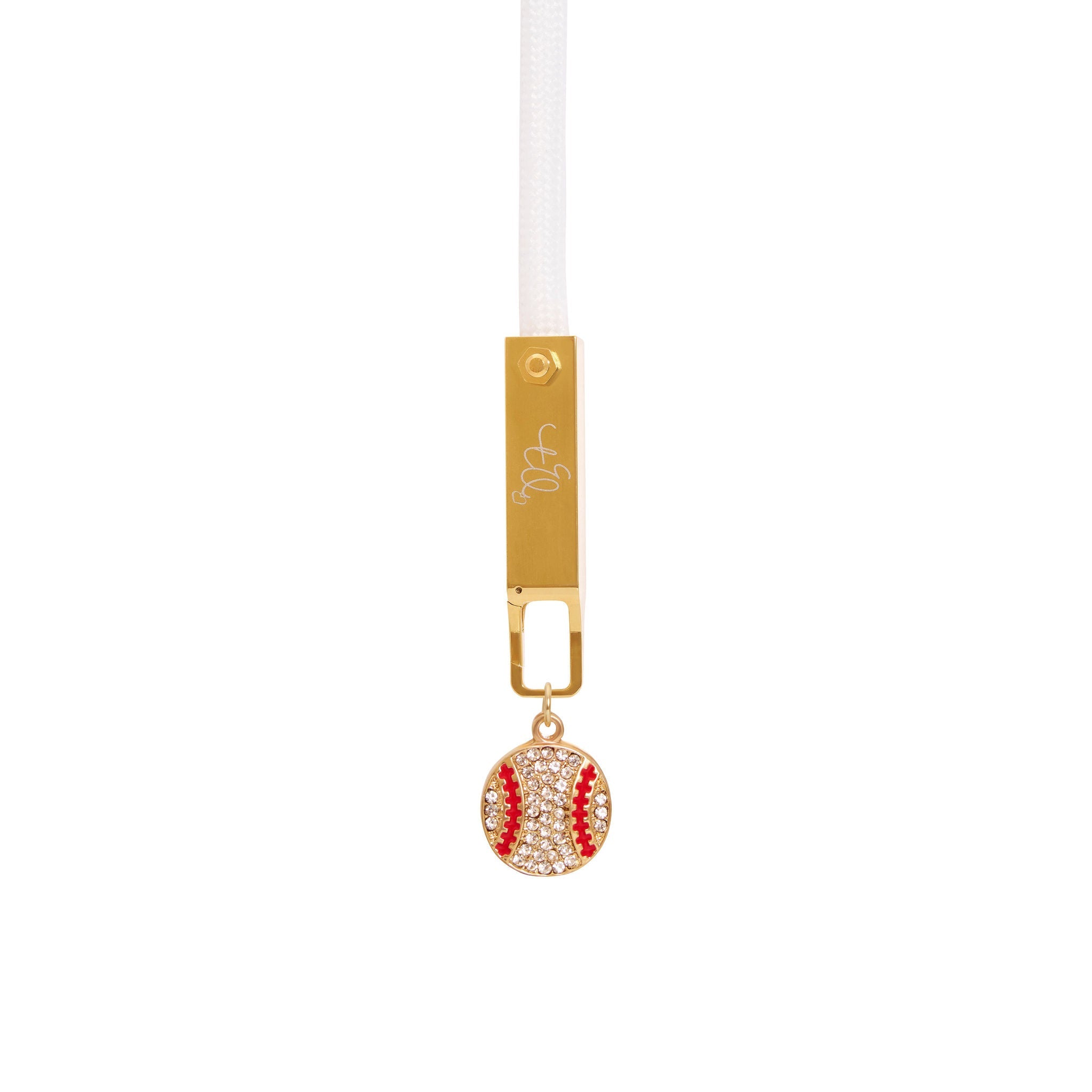 Baseball Zircon Gold Charm