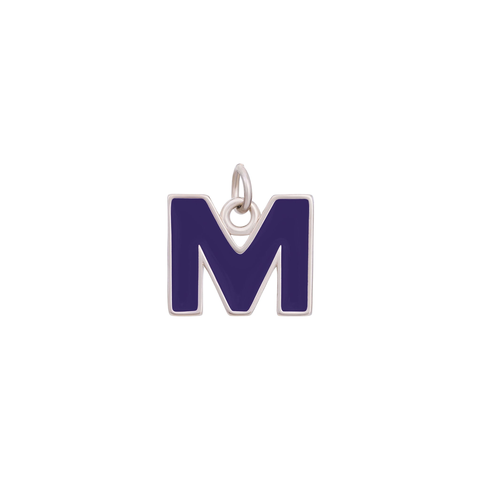 Dark Purple Silver letter M#Color_Dark Purple