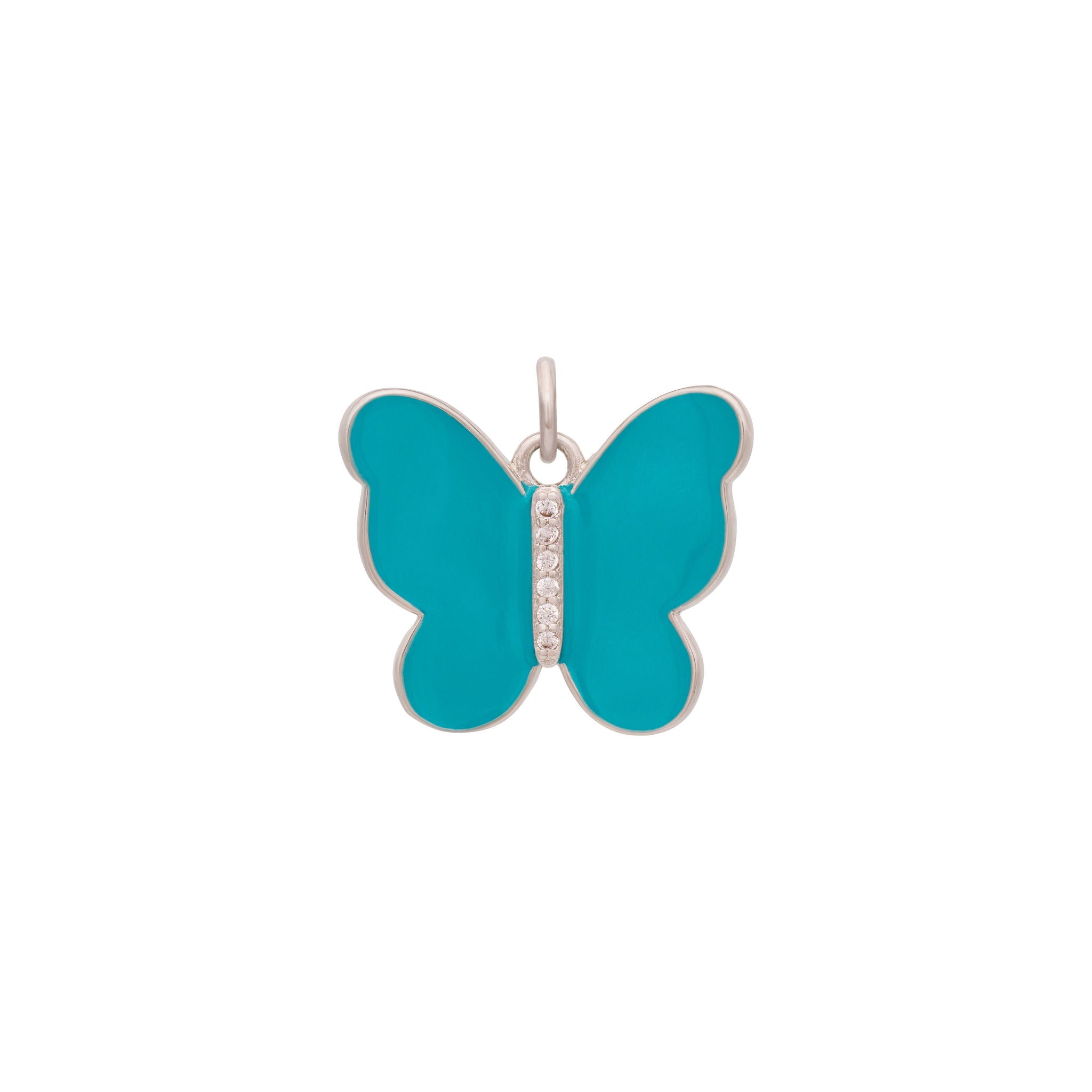 Enamel Butterfly Charms in 5 Colors - Silver