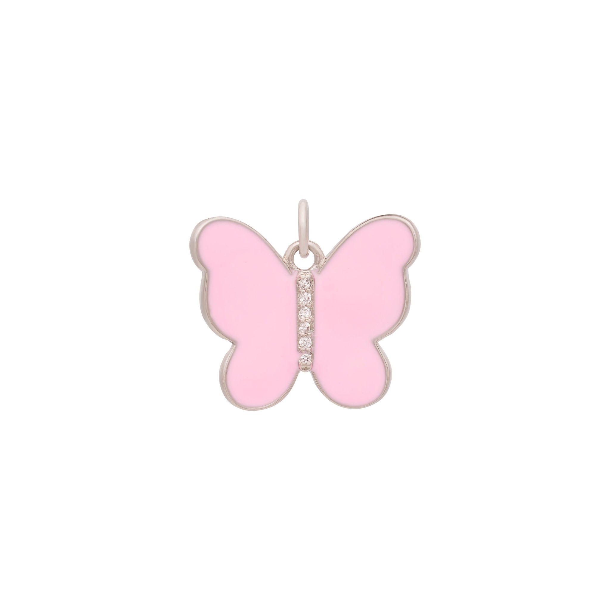 Enamel Butterfly Charms in 5 Colors - Silver