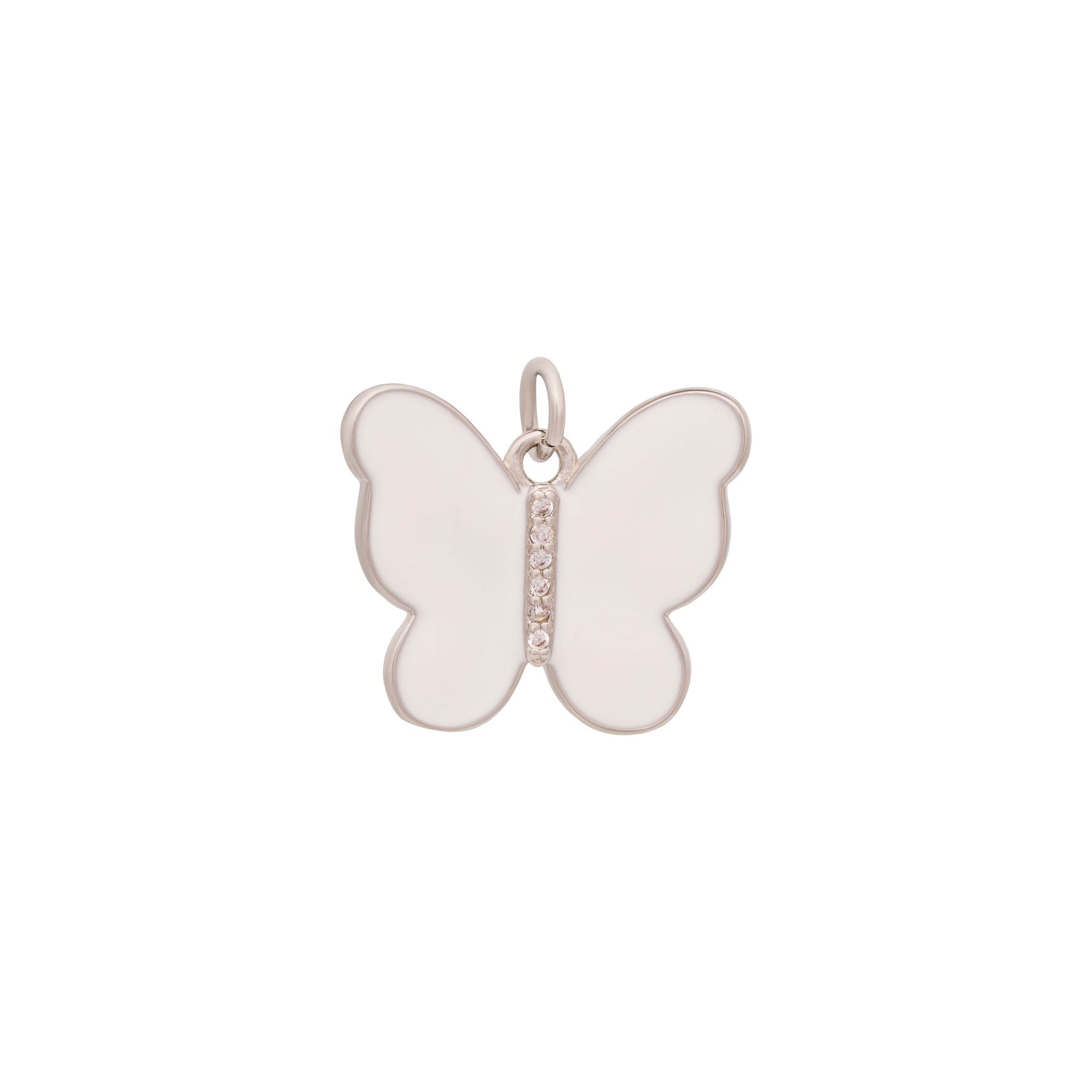 Enamel Butterfly Charms in 5 Colors - Silver