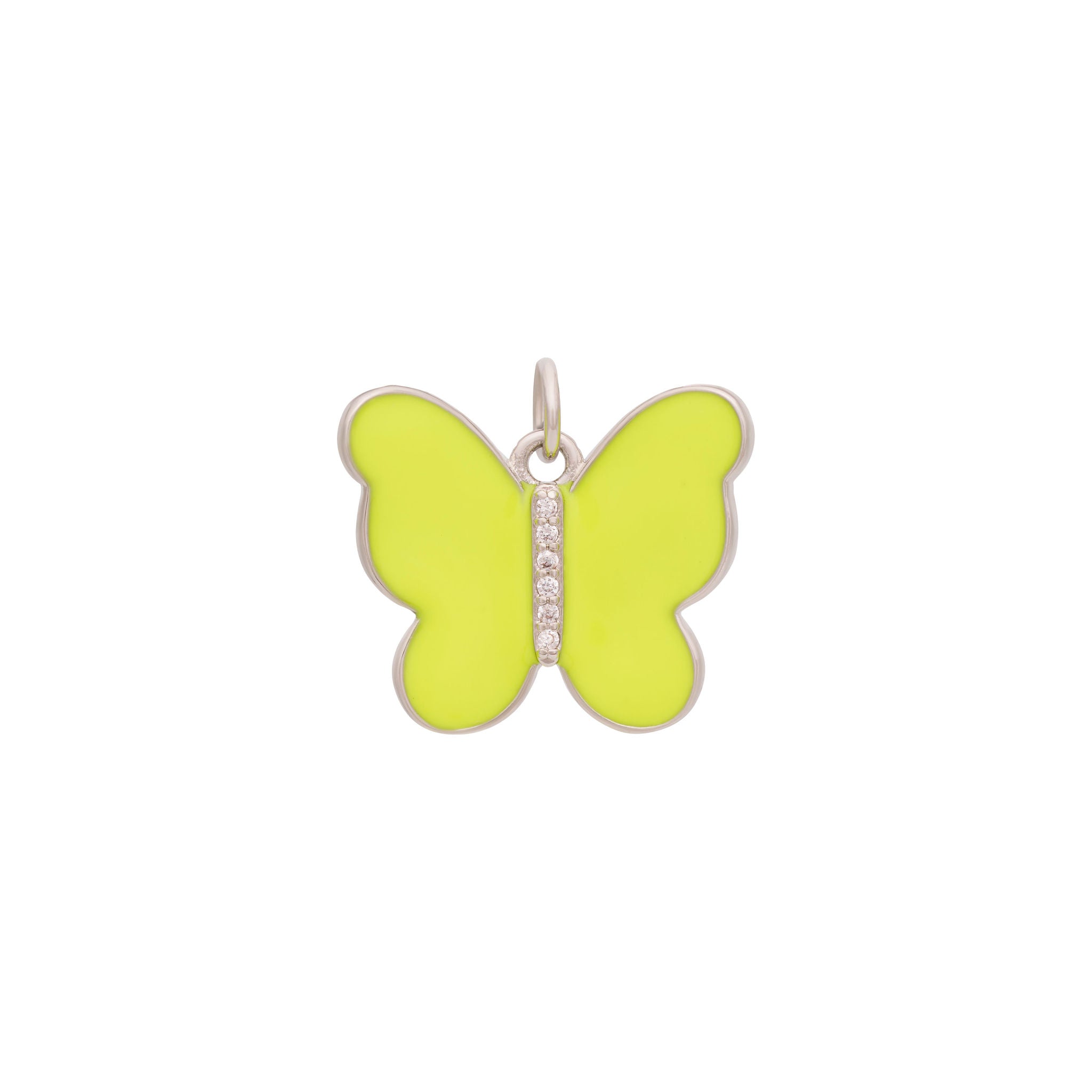 Enamel Butterfly Charms in 5 Colors - Silver