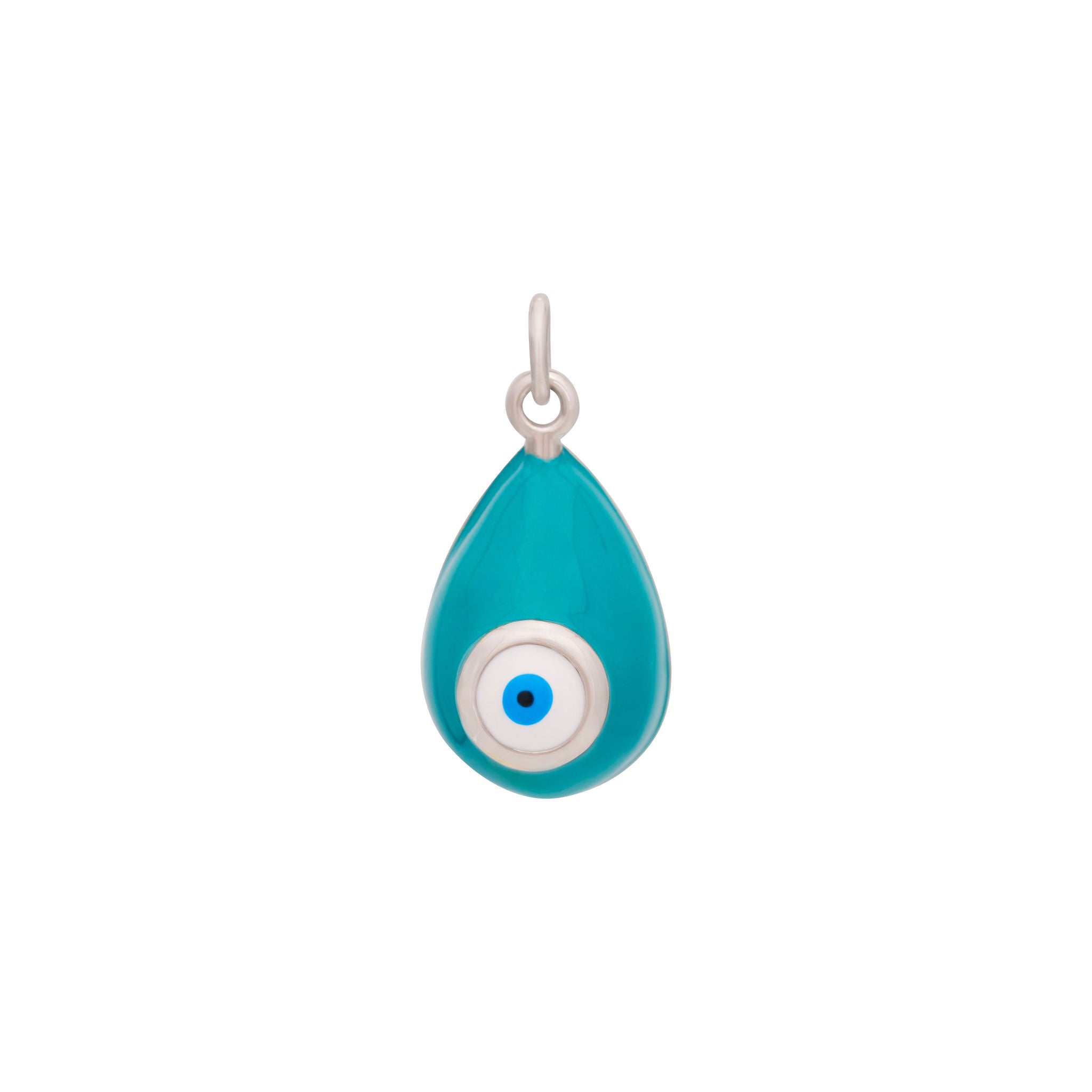 Enamel Eye Charm - Silver