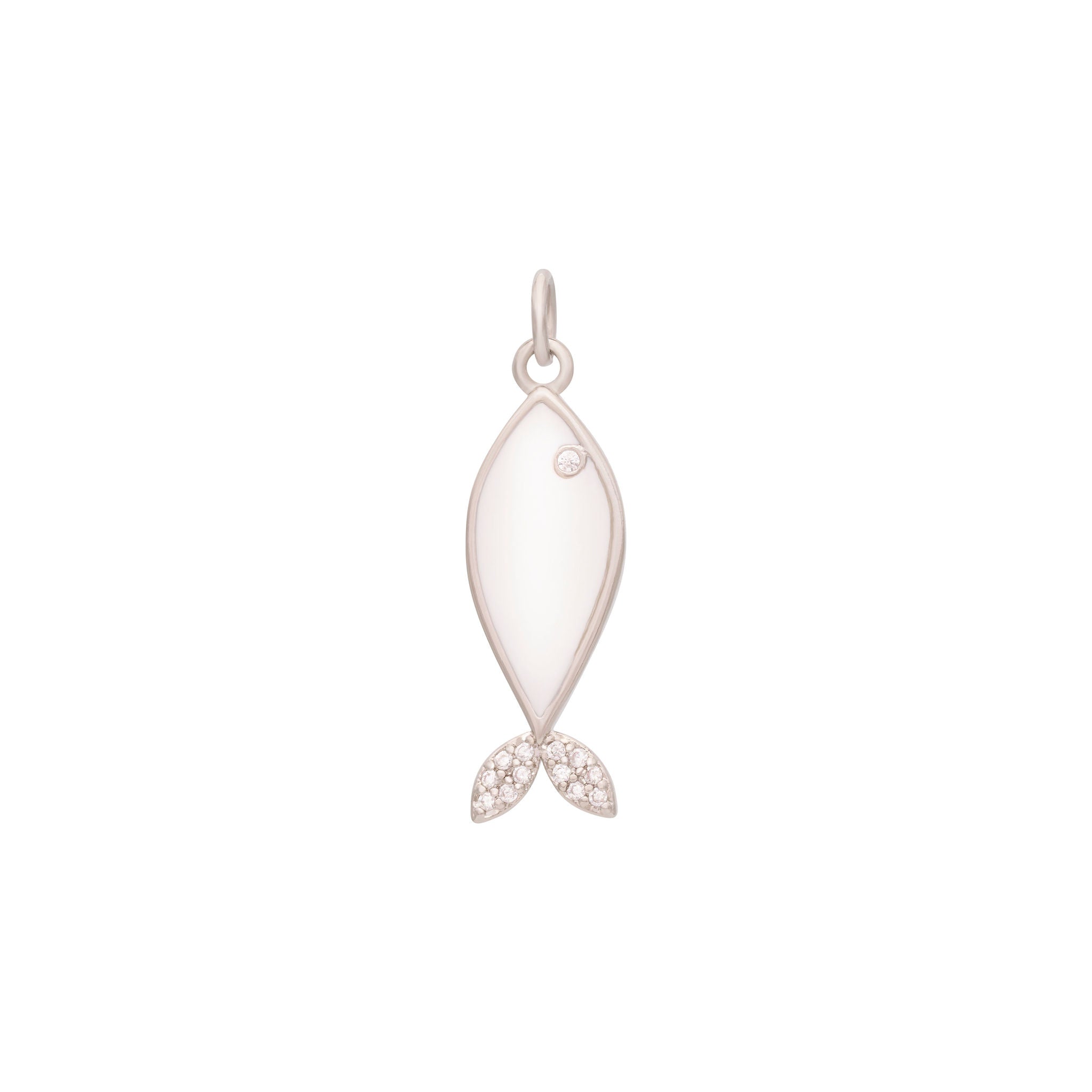 Enamel Fish Charm - Silver