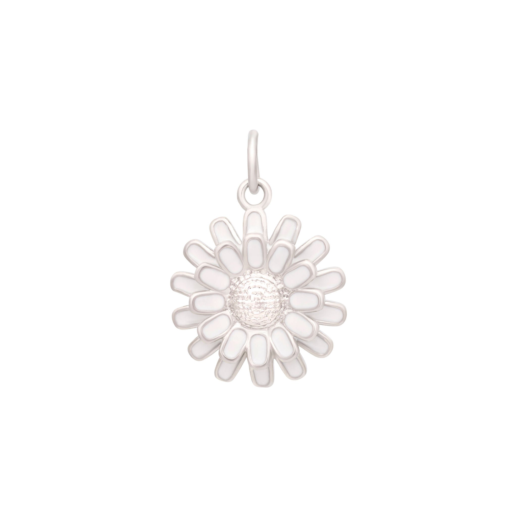 Enamel Flower Petals Charm - Silver