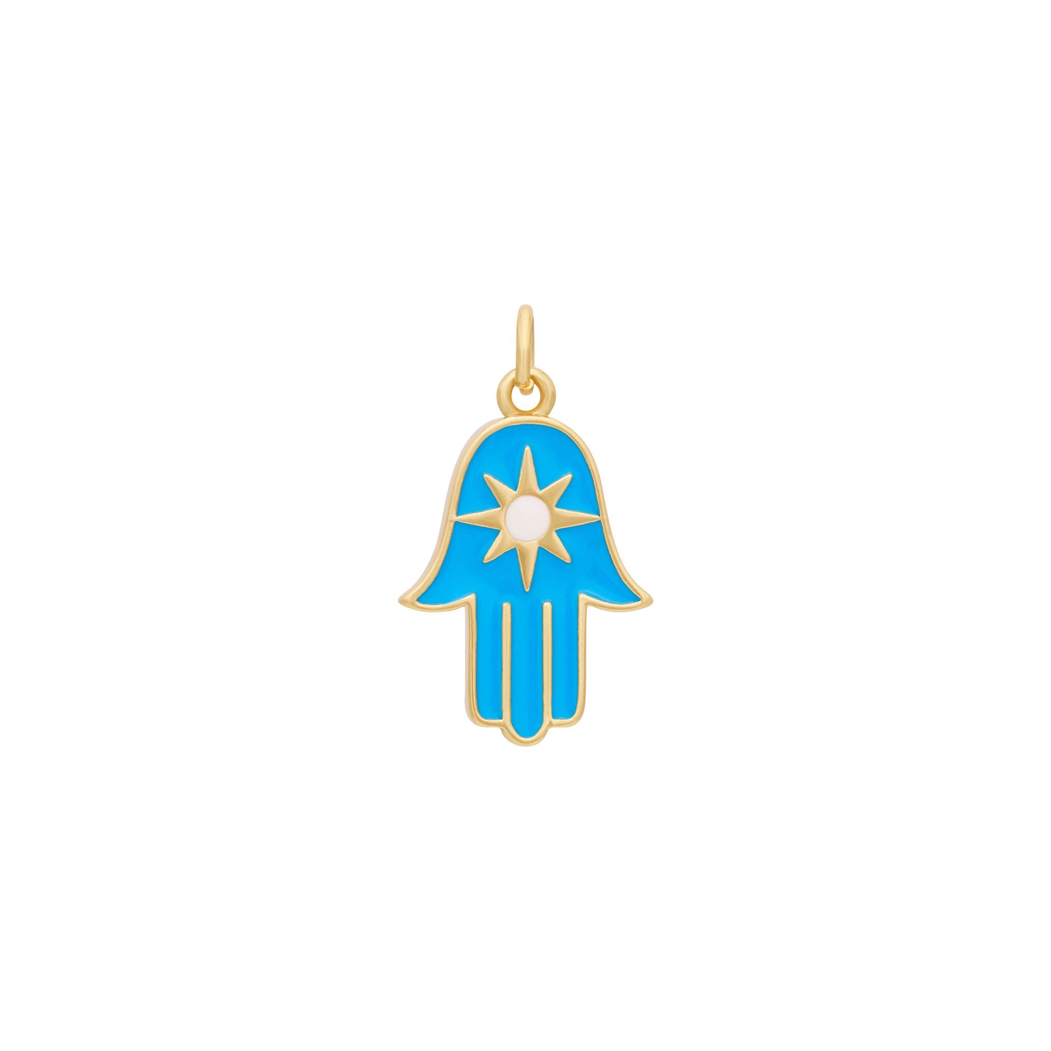 Enamel Hamsa Charm - Gold