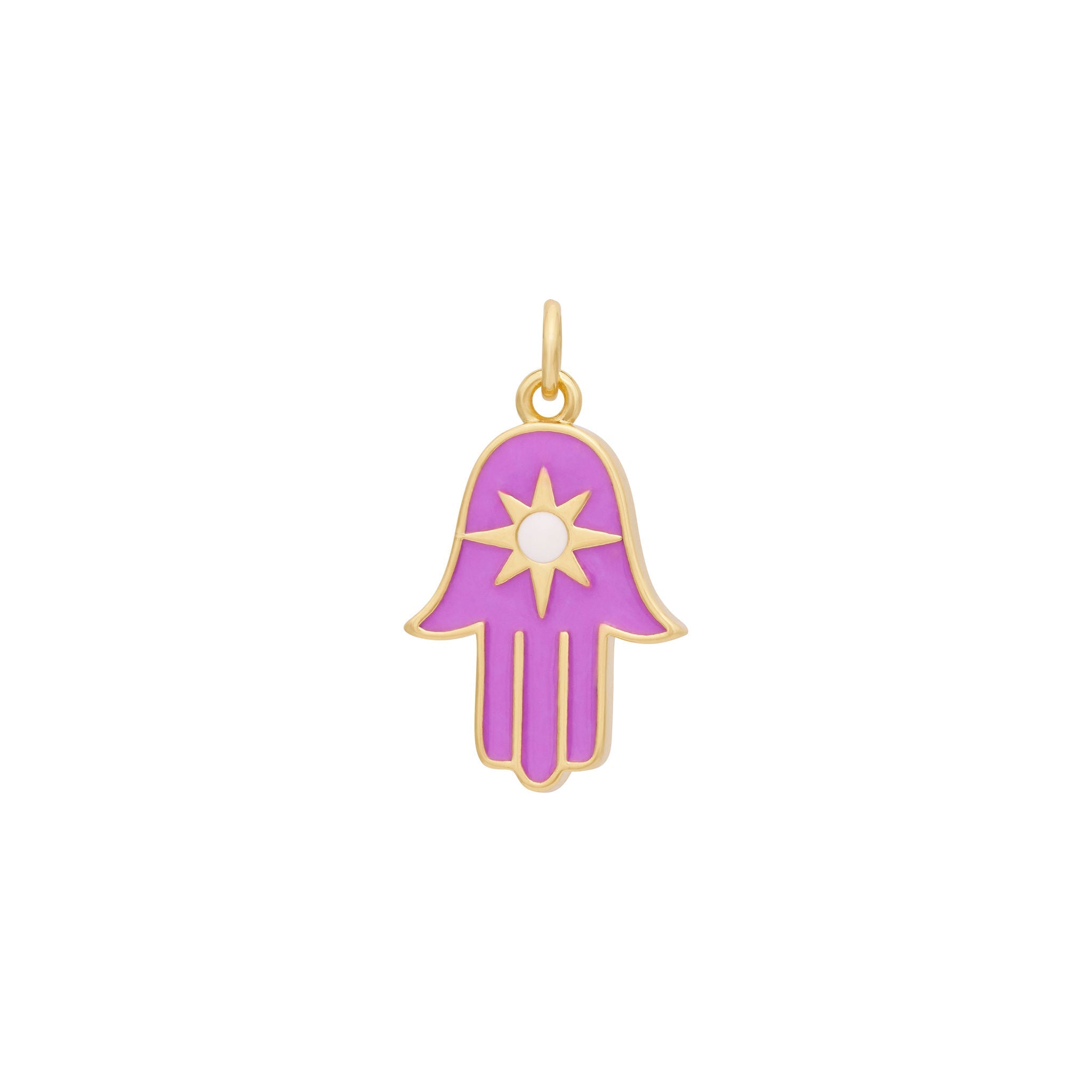 Enamel Hamsa Charm - Gold