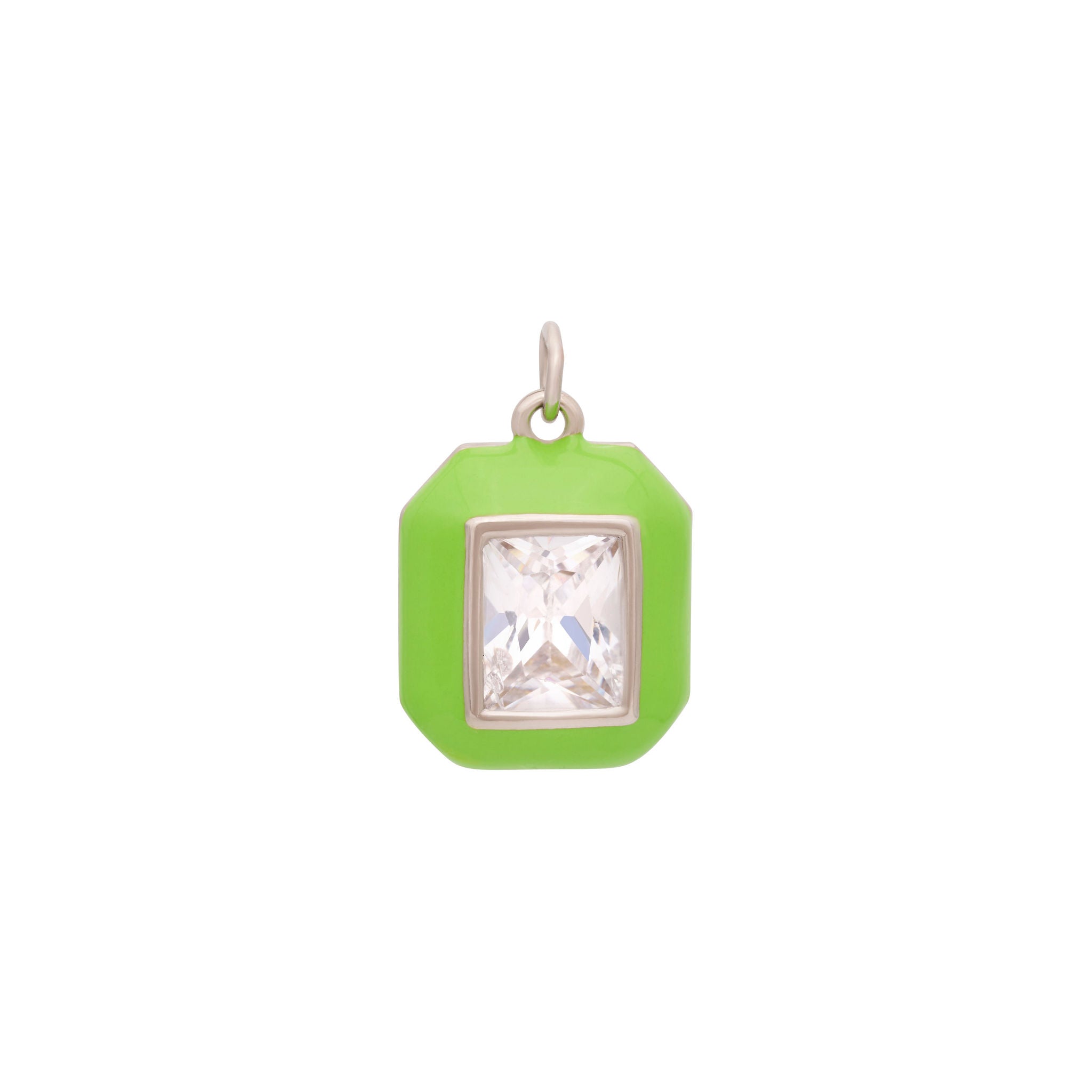 Enamel Jewel Charm - Silver