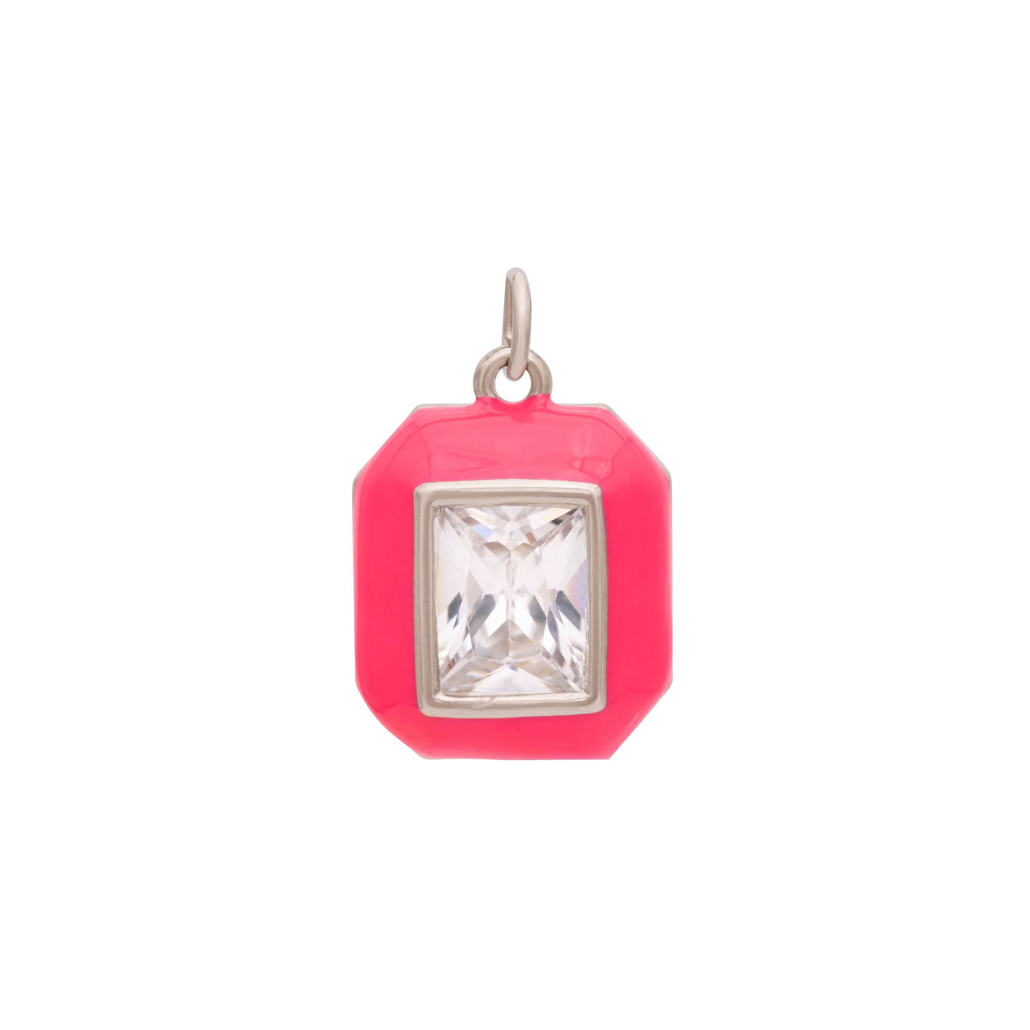 Enamel Jewel Charm - Silver