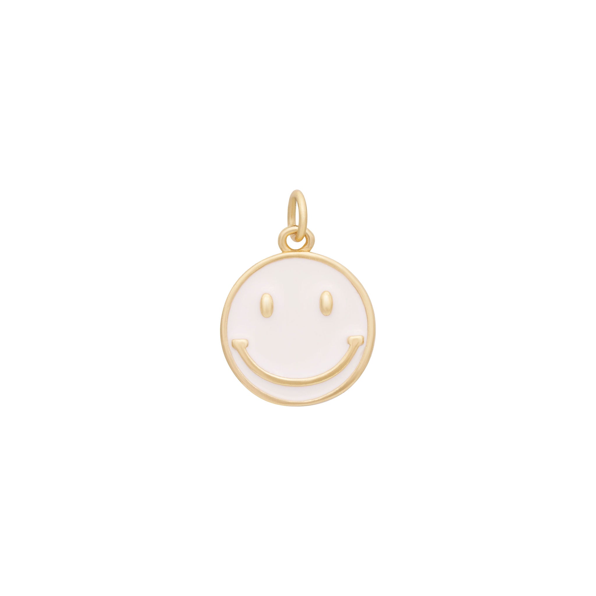 Enamel Smile Charm - Gold