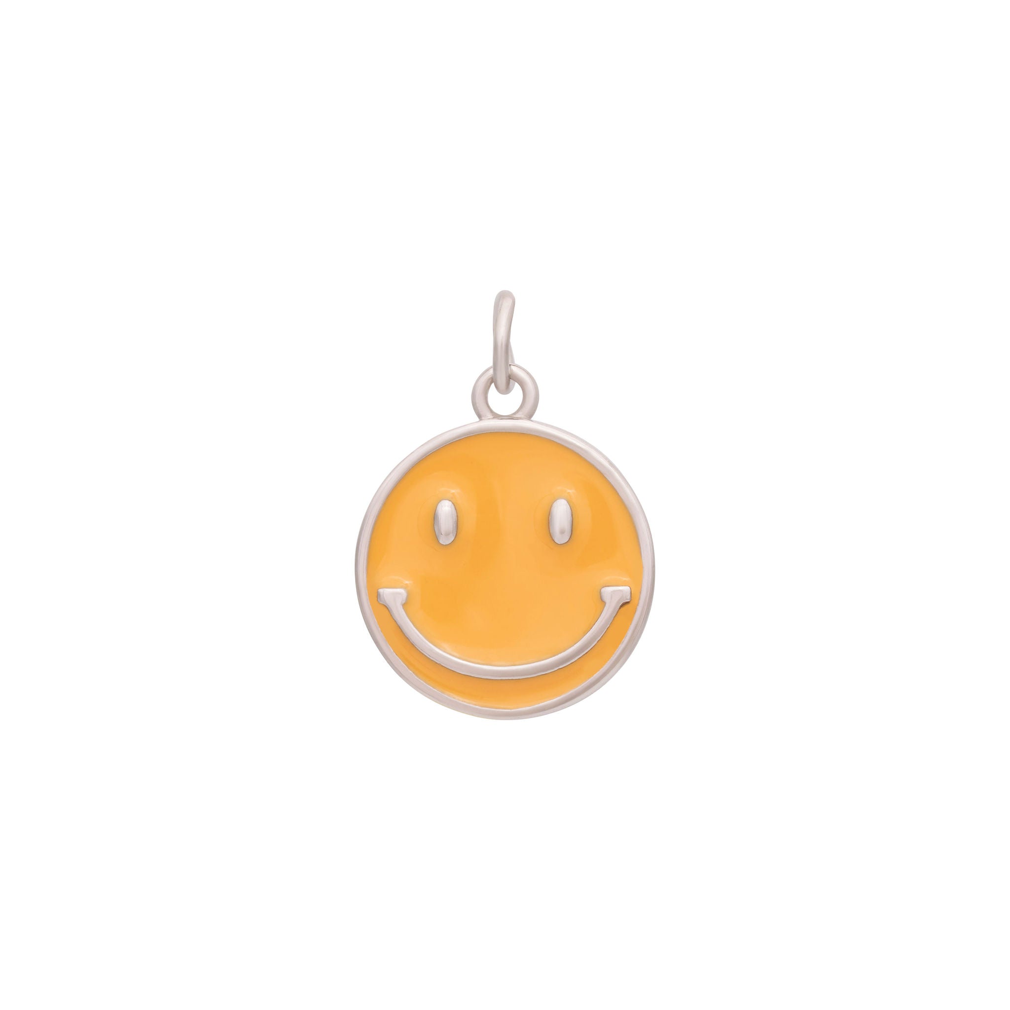 Enamel Smile Charm - Silver