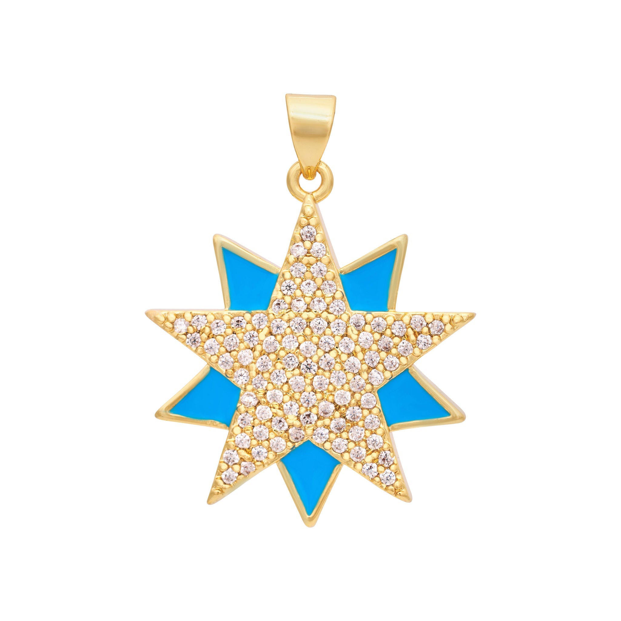 Enamel Zircon Star Charm - Gold