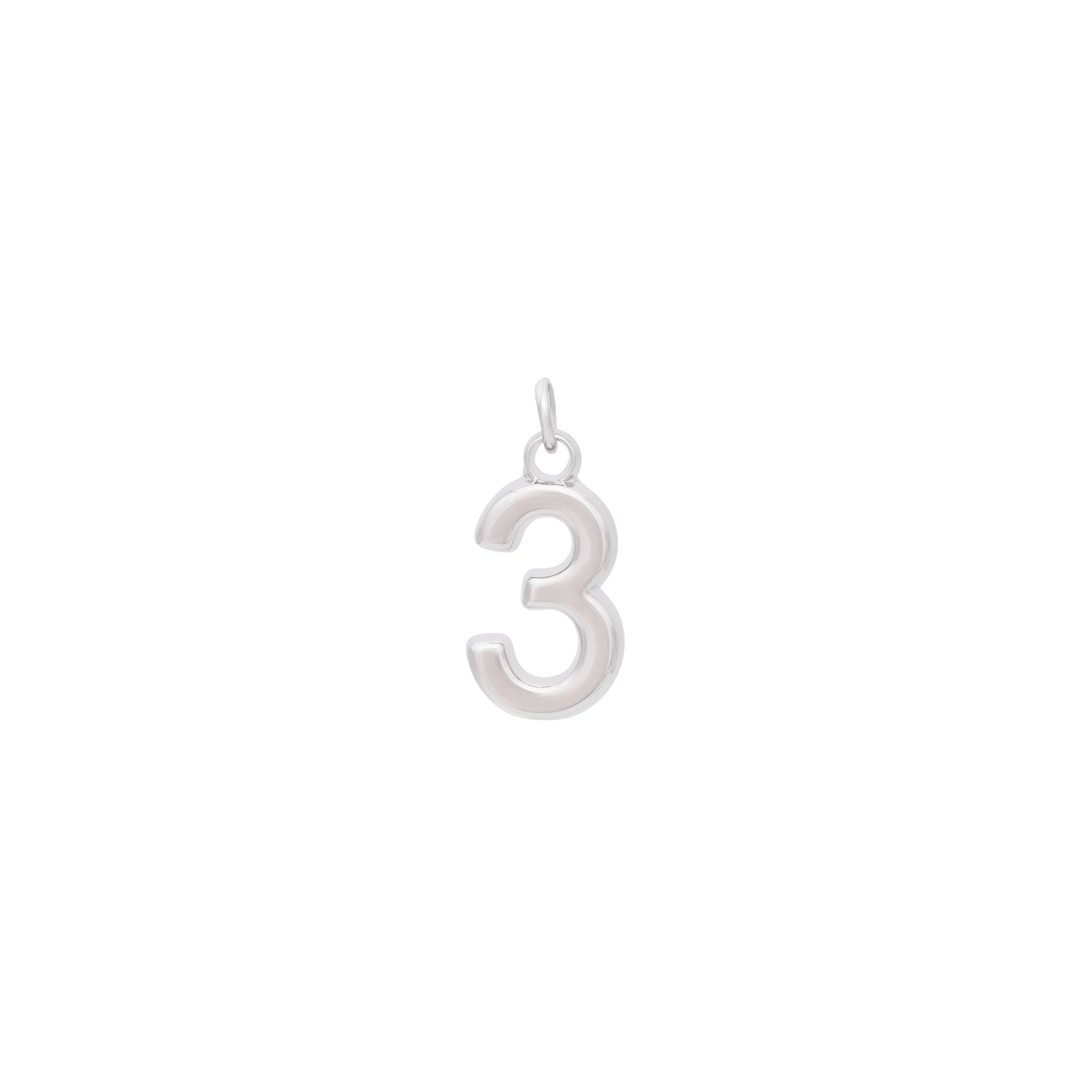 Number Charm - Silver