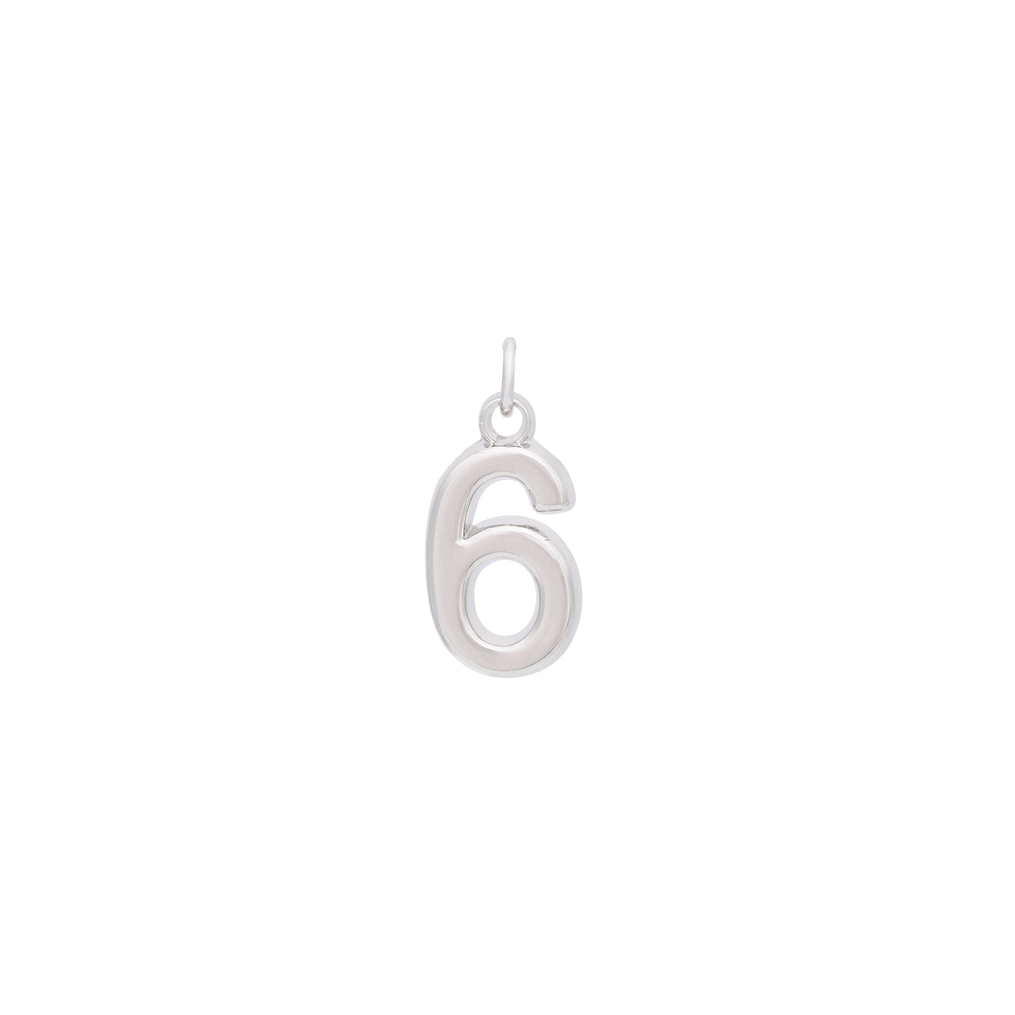 Number Charm - Silver