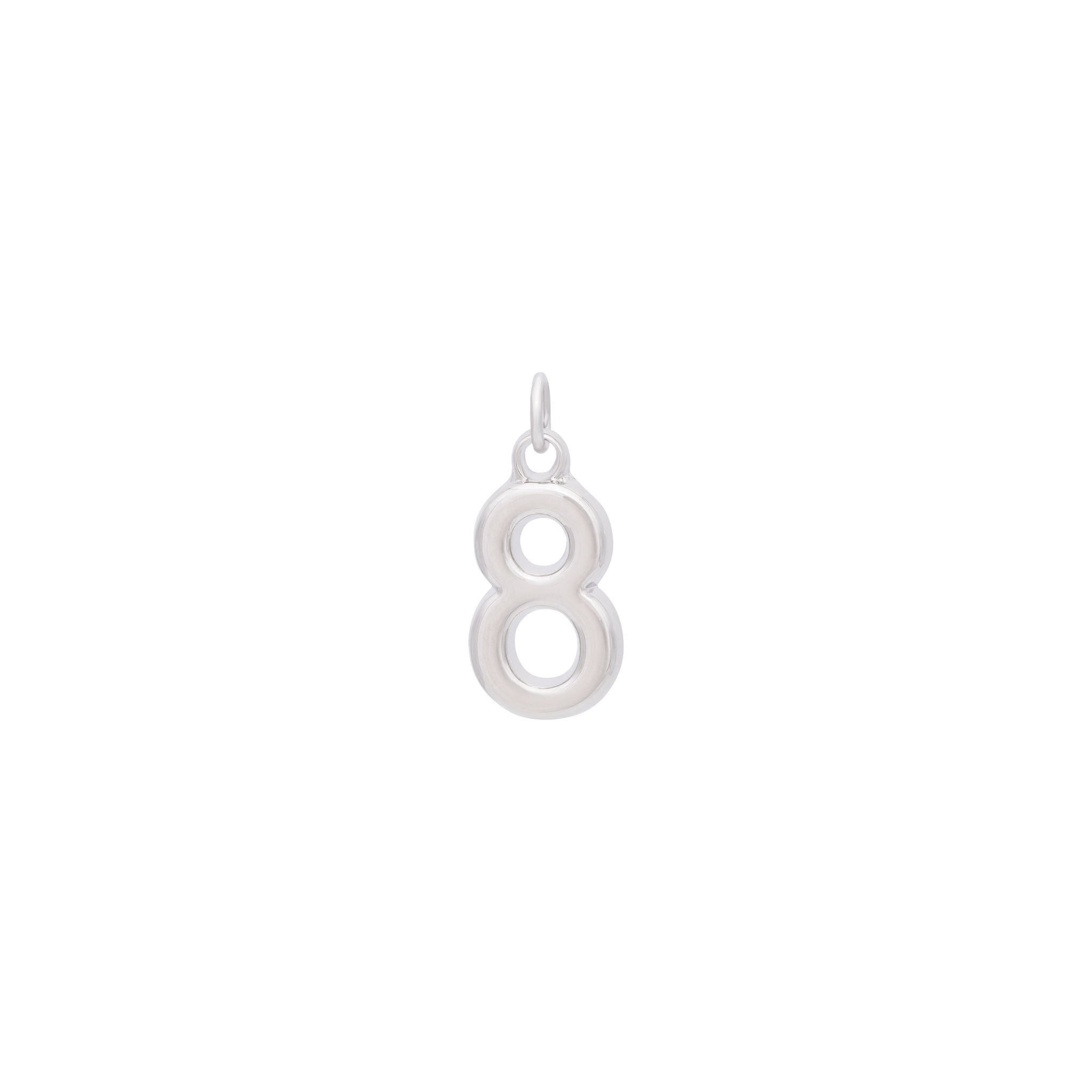 Number Charm - Silver