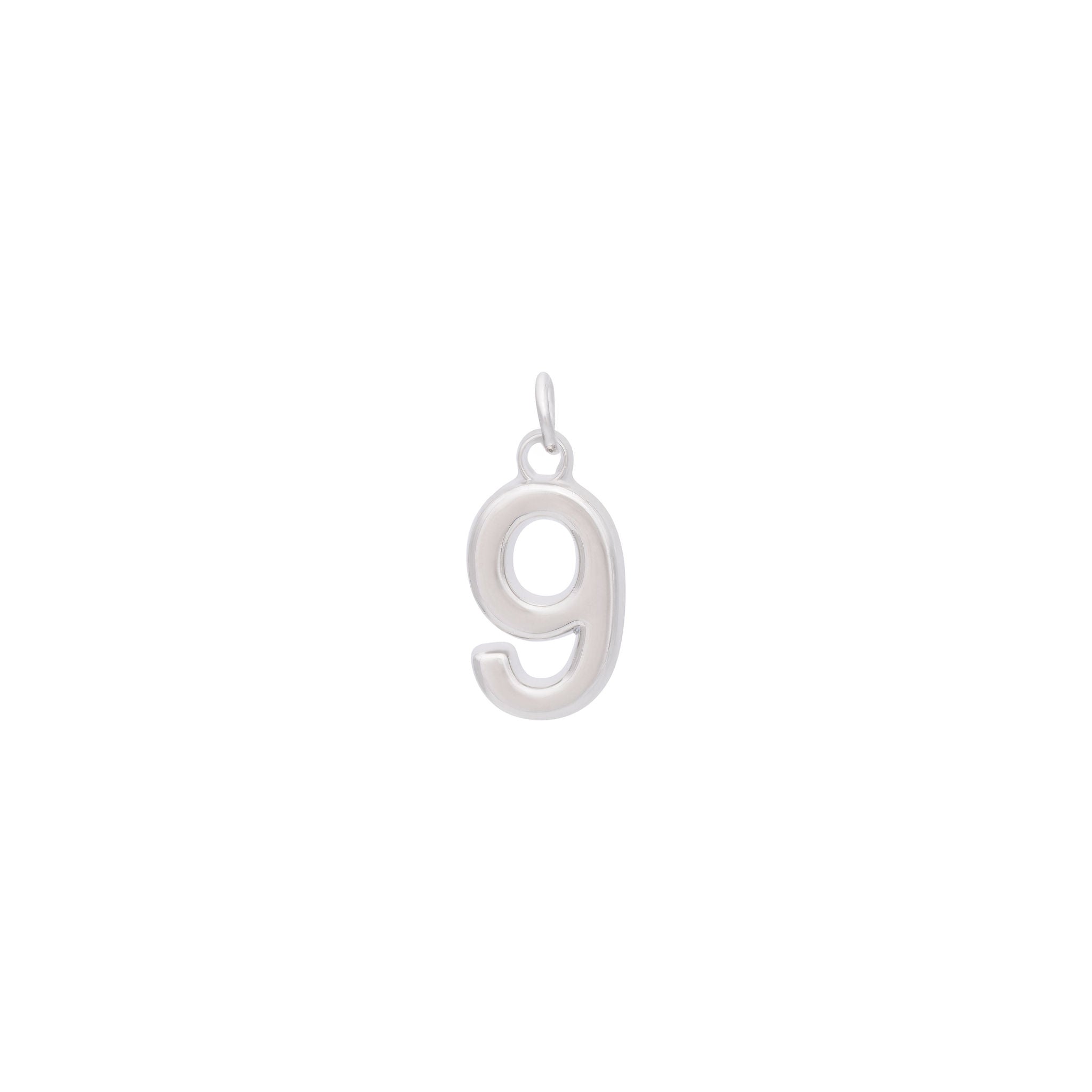 Number Charm - Silver