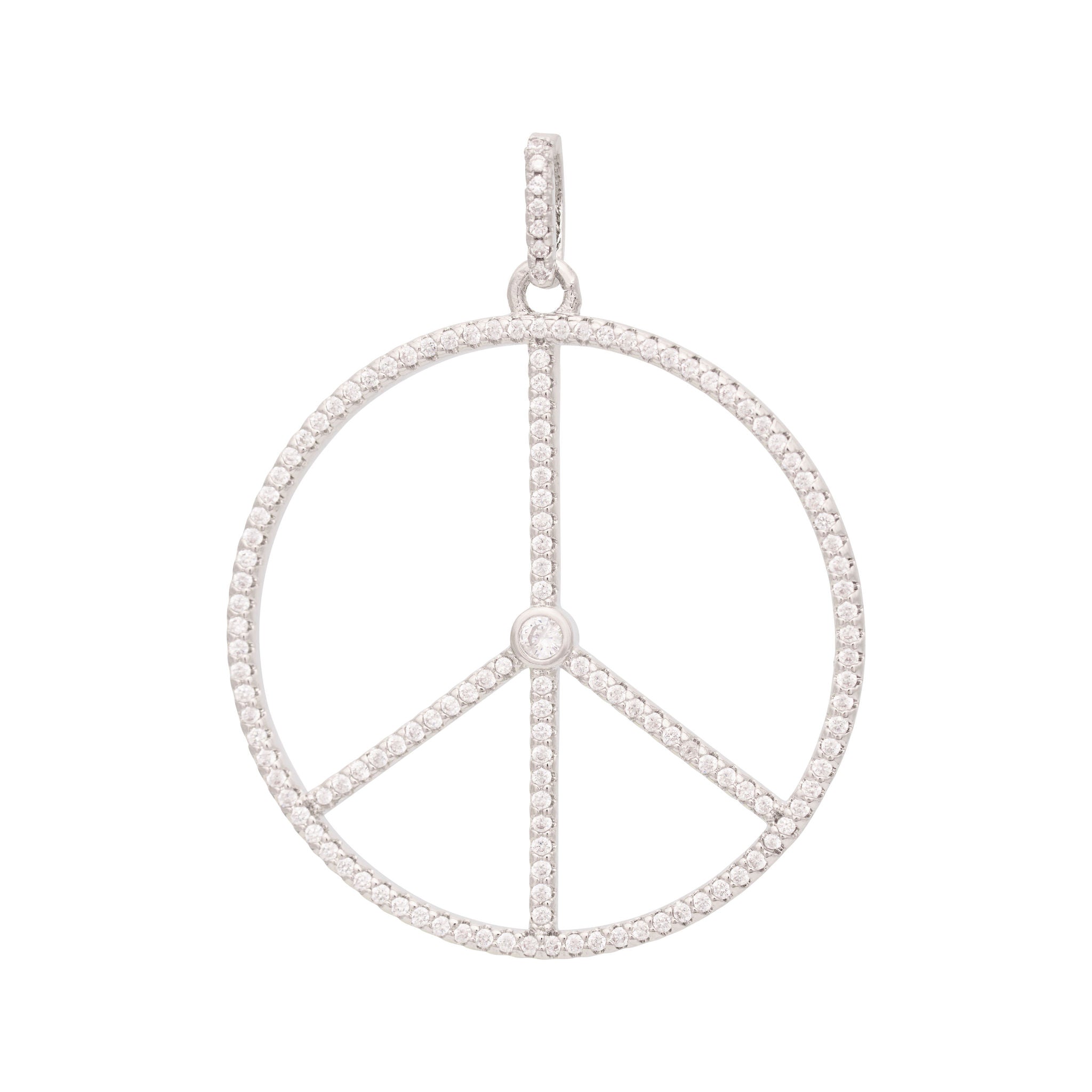 Peace Zircon Charm Gold or Silver