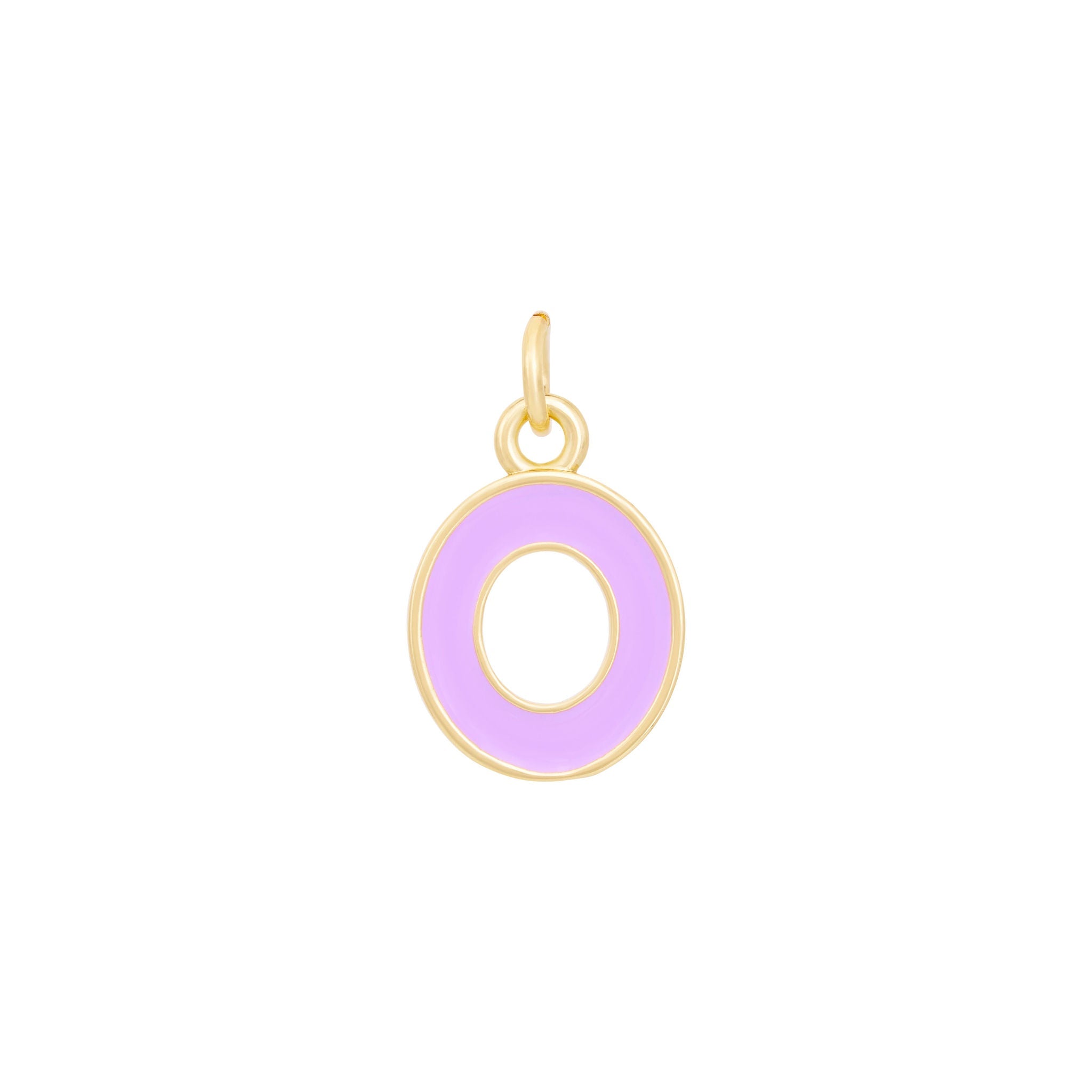 Purple Enamel Letter Charms A-Z - Gold