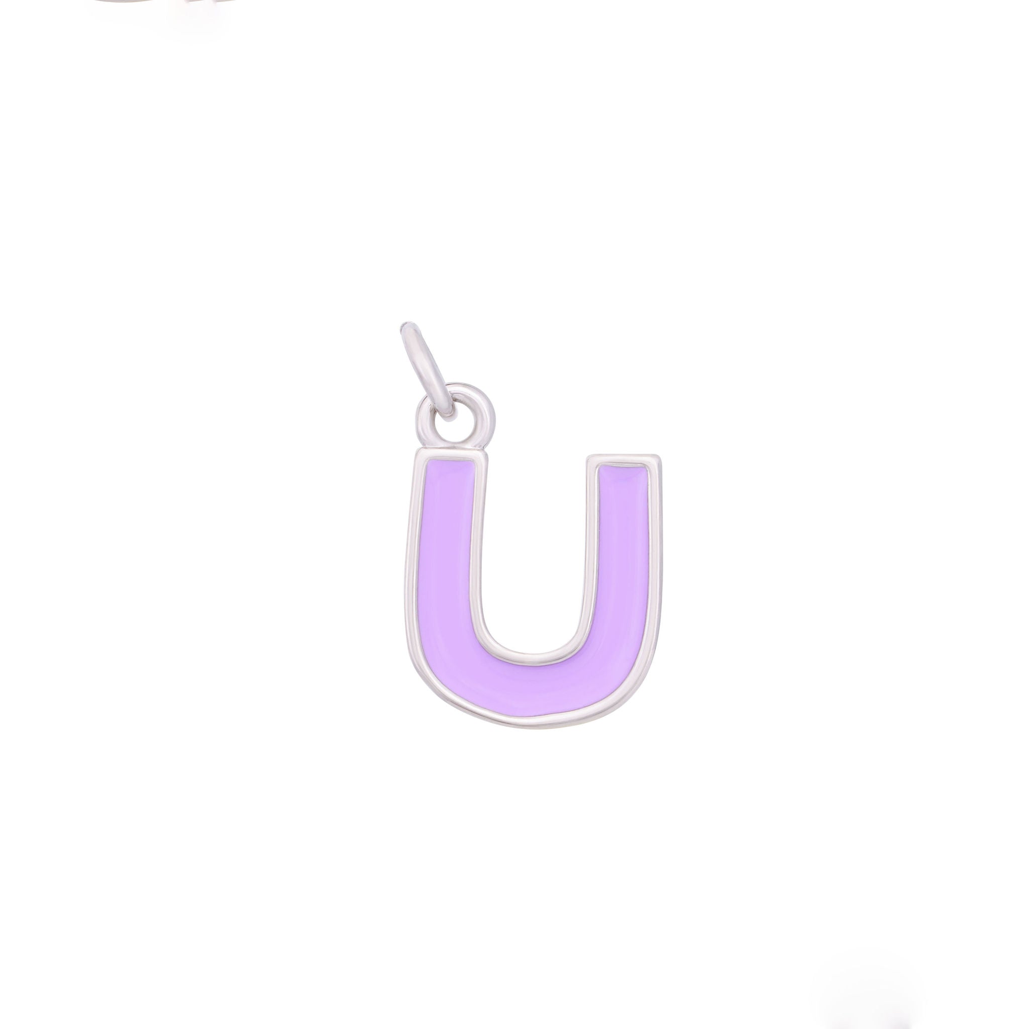 Purple Enamel Letter Charms A-Z - Silver