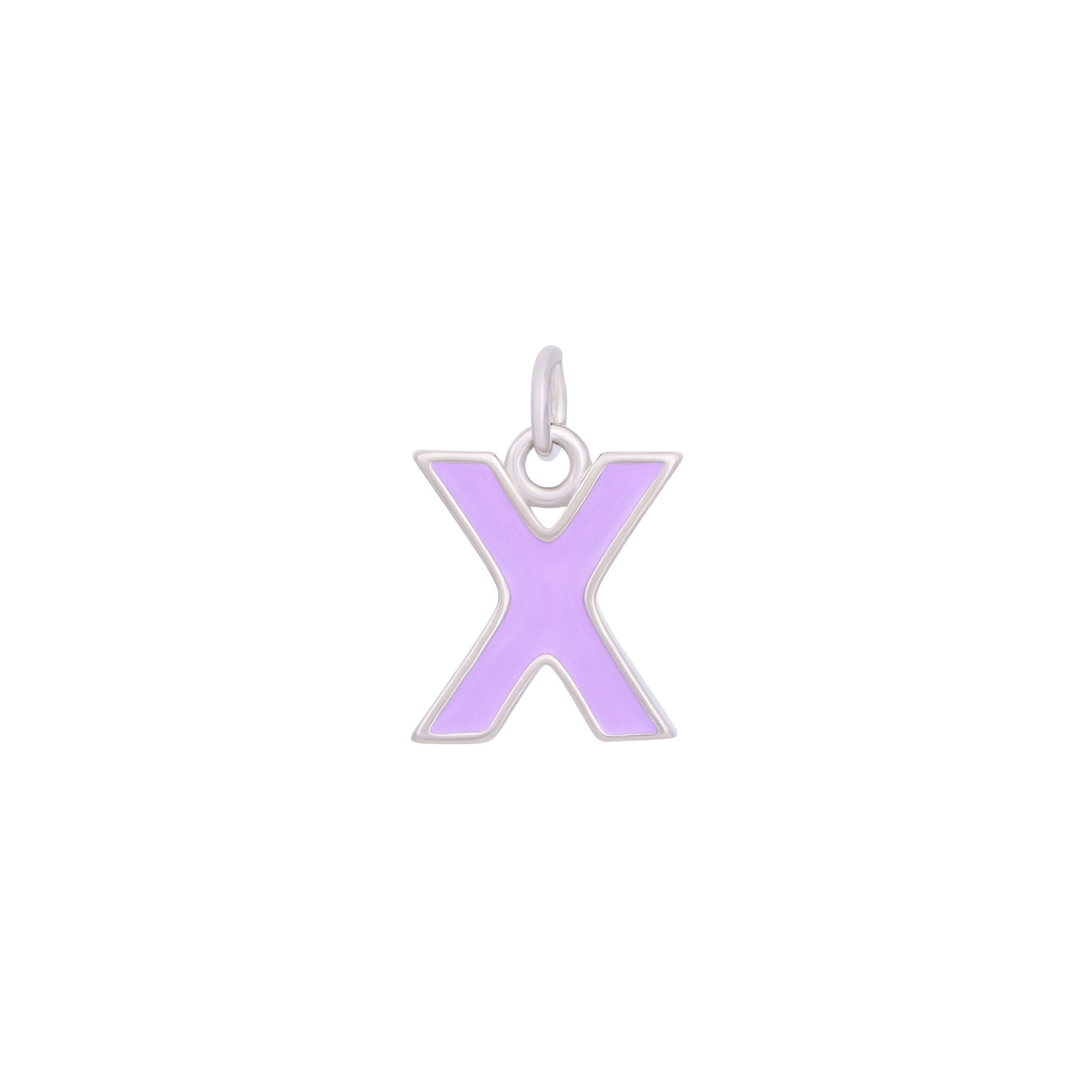 Purple Silver letter X#Color_Purple