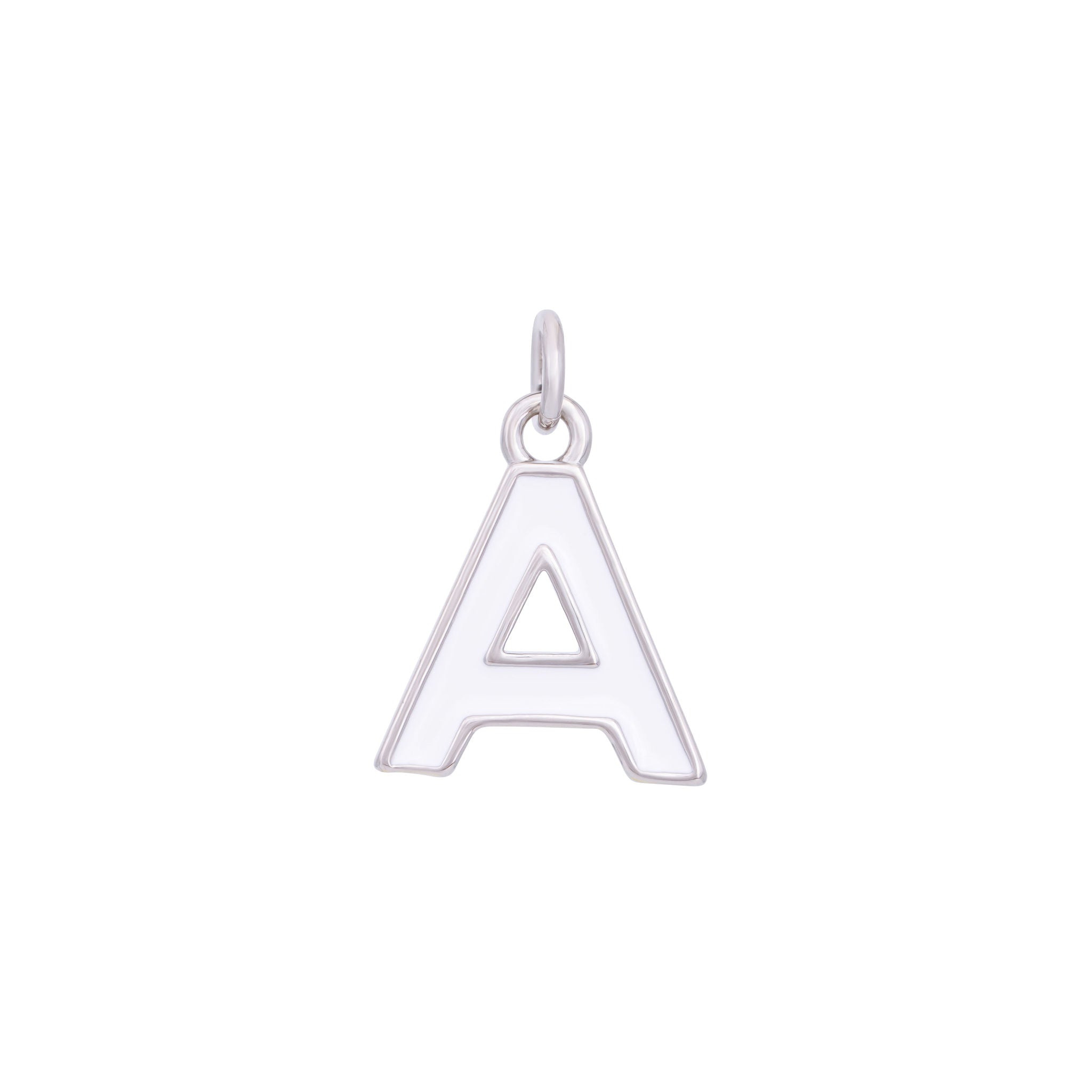 White Enamel Letter Charms A-Z Gold or Silver