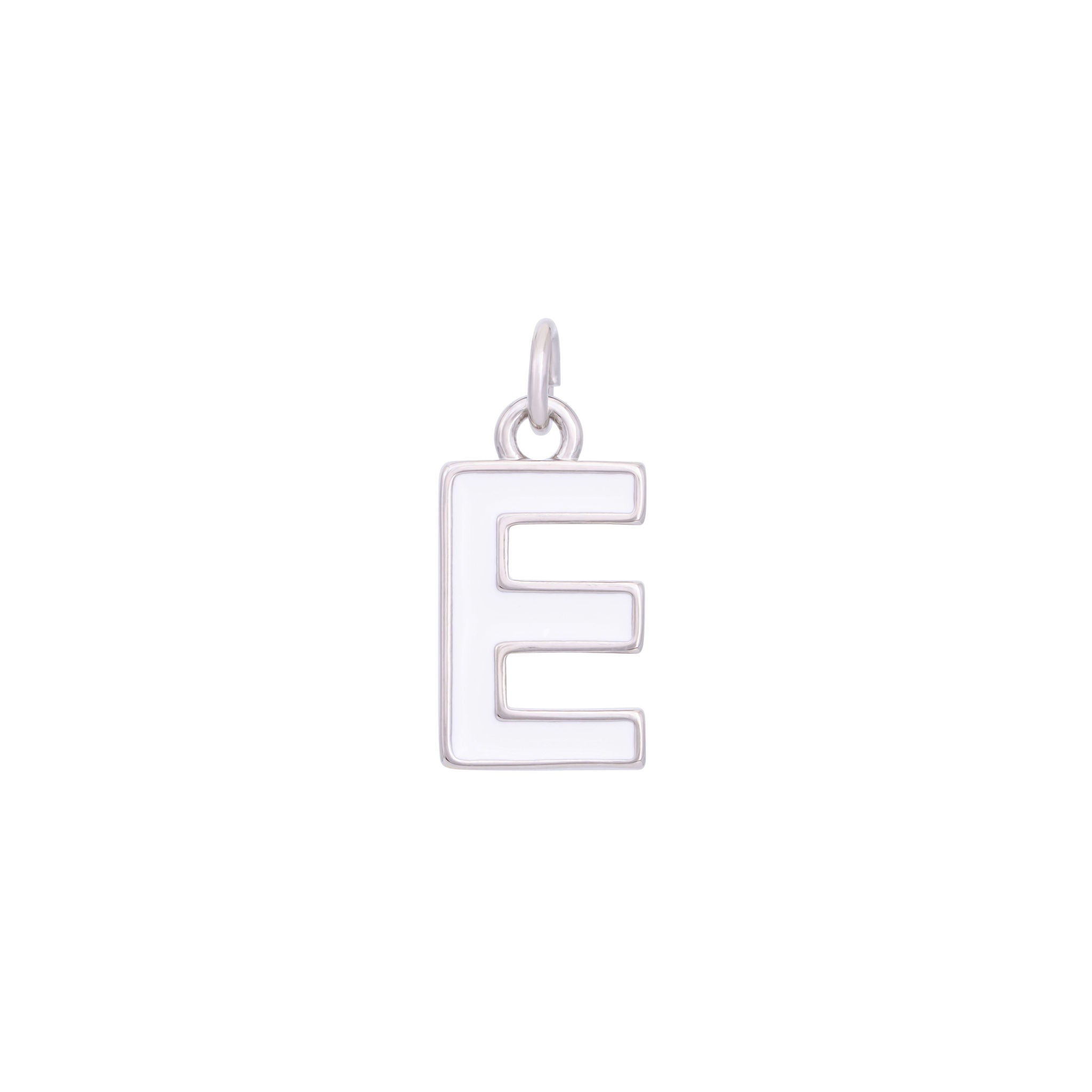 White Silver letter E#Color_White