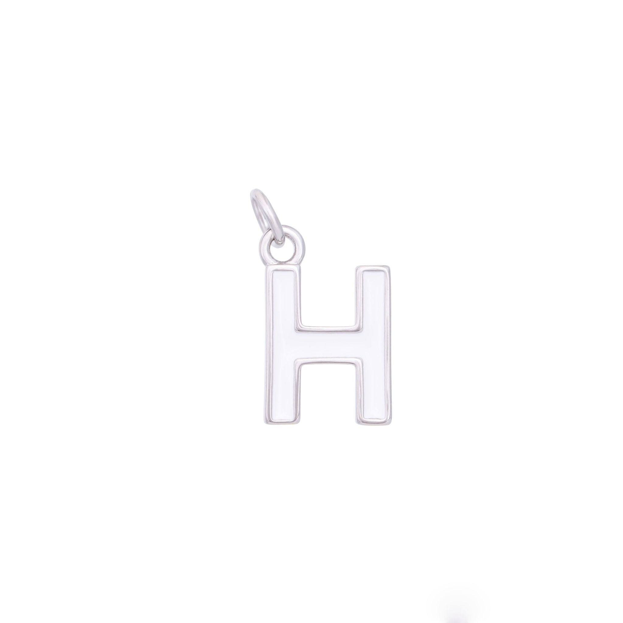White Silver letter H#Color_White