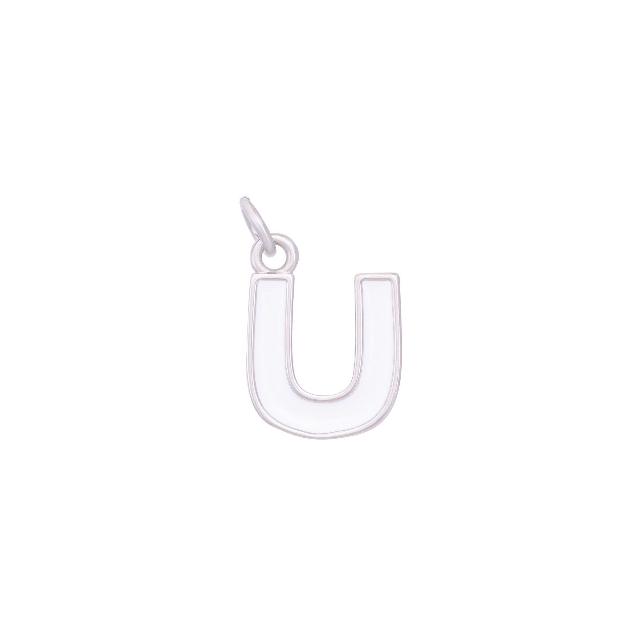 White Silver letter U#Color_White