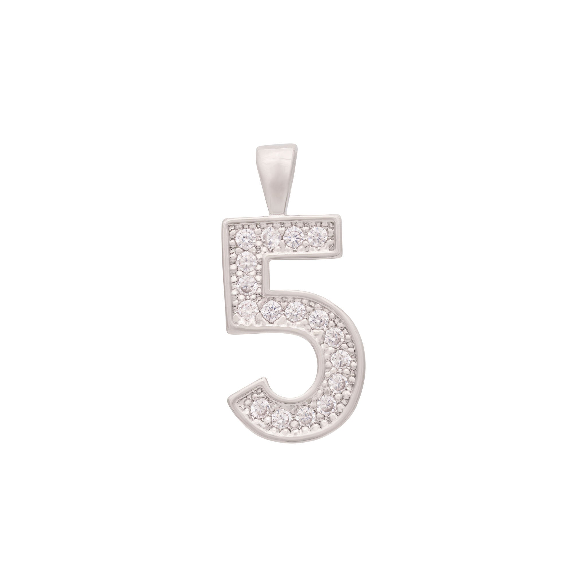 Zircon Number Charm - Silver