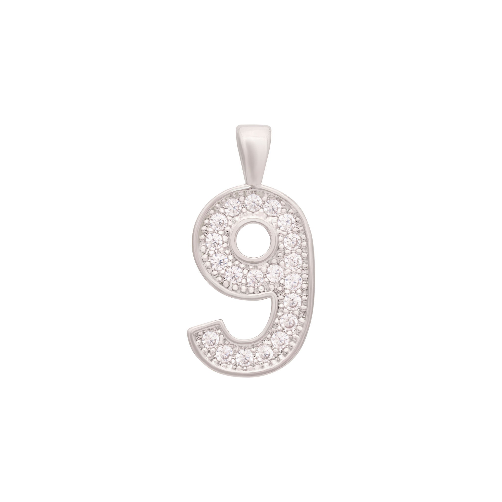 Zircon Number Charm - Silver